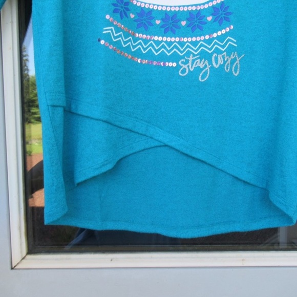 3/$12 SO polar bear cozy glitter graphic top w sequin XL 14 / 16 - Picture 7 of 17